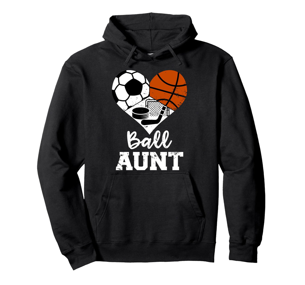 Ball Aunt Heart Funny Soccer Hoodie - Minimalist Print Men Women