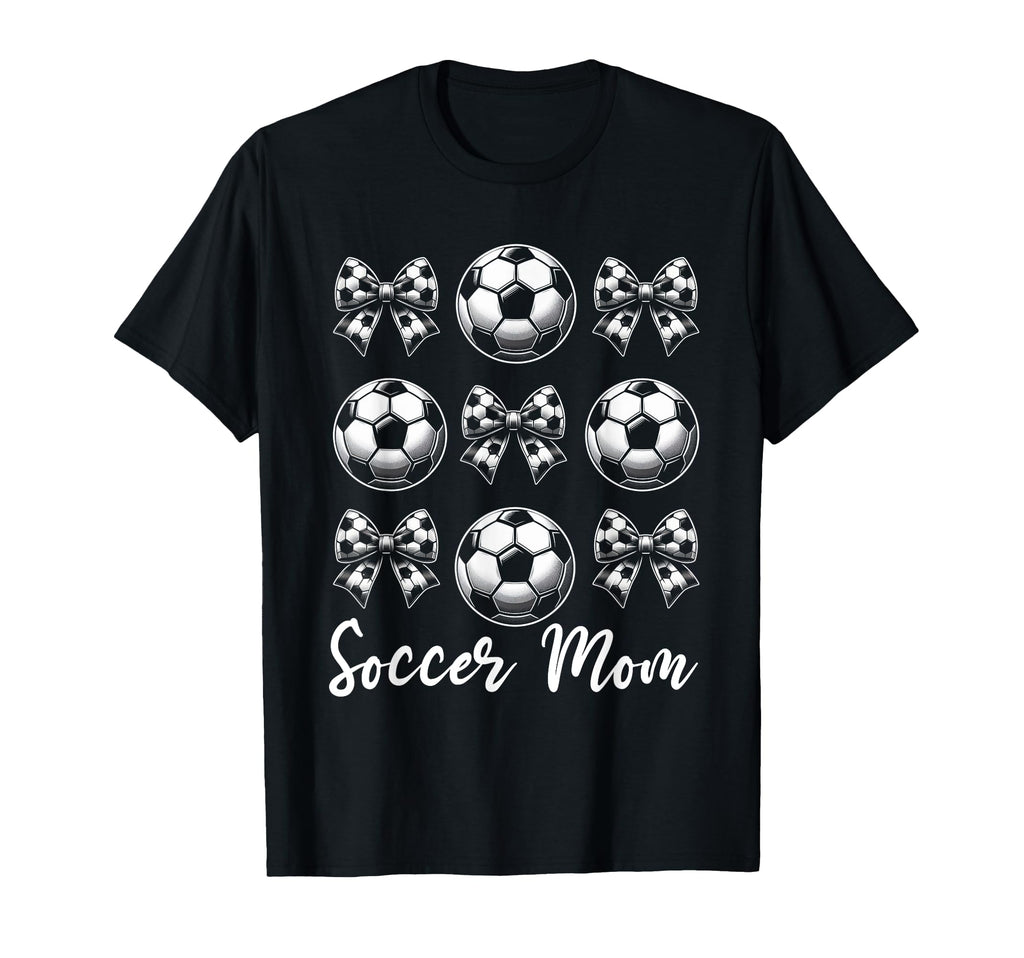 Soccer Mom Bow Soccer Mama Football T-Shirt - Minimalist Print for Adults