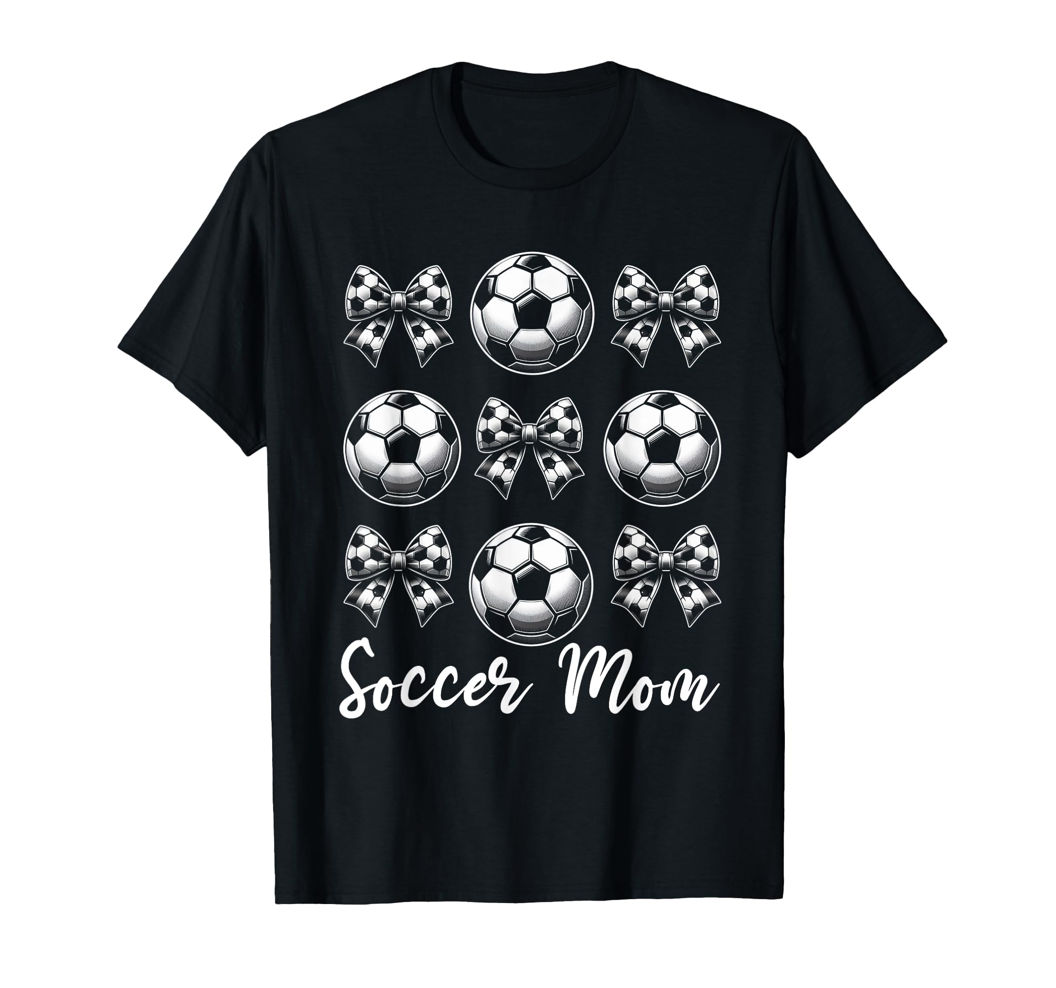 Soccer Mom Bow Soccer Mama Football T-Shirt - Minimalist Print for Adults