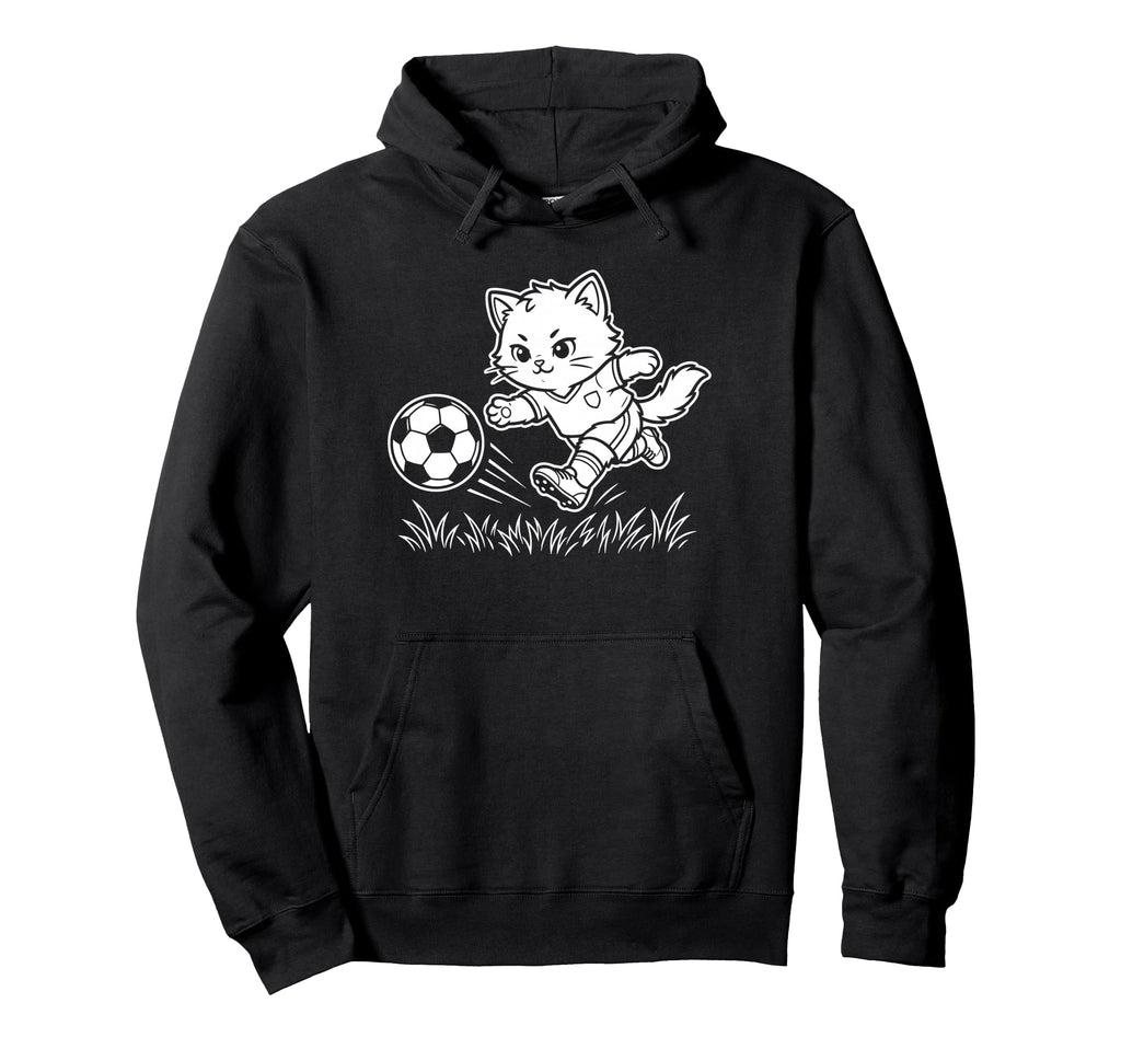 Soccer Kawaii Cat Footballer Goal Keeper Hoodie - Novelty Apparel Unisex