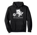 Soccer Kawaii Cat Footballer Goal Keeper Hoodie - Novelty Apparel Unisex