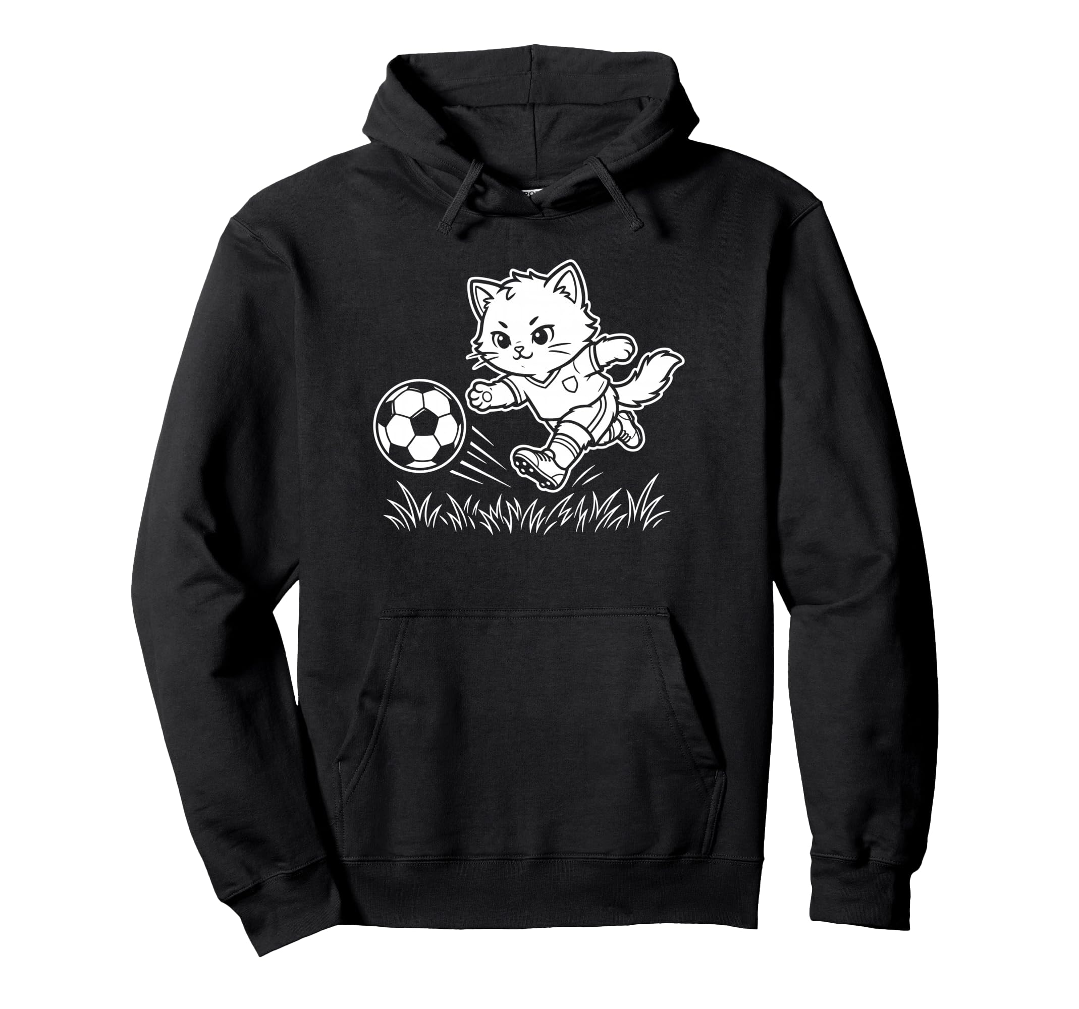 Soccer Kawaii Cat Footballer Goal Keeper Hoodie - Novelty Apparel Unisex