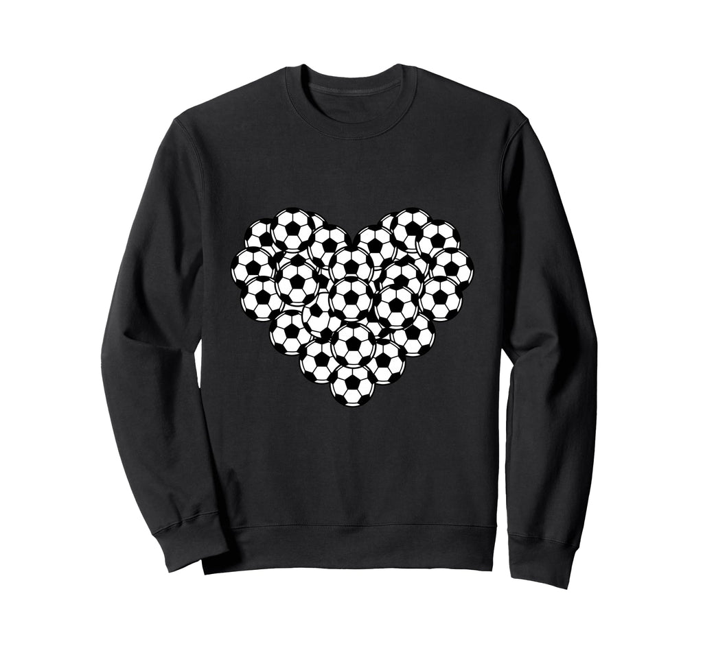 Heart Shaped Soccer Ball Pattern Sweatshirt - Custom Art Print Men Women