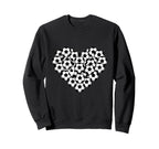 Heart Shaped Soccer Ball Pattern Sweatshirt - Custom Art Print Men Women