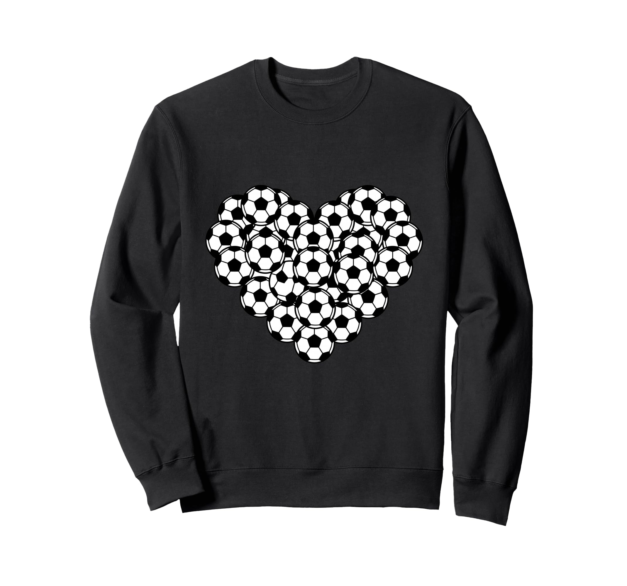 Heart Shaped Soccer Ball Pattern Sweatshirt - Custom Art Print Men Women