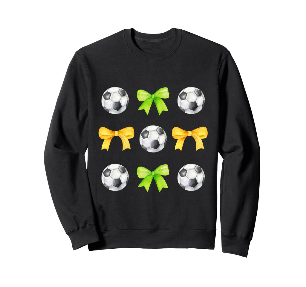 Soccer Balls Bows Womens Soccer Sweatshirt - Minimalist Print Men Women