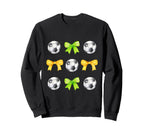 Soccer Balls Bows Womens Soccer Sweatshirt - Minimalist Print Men Women