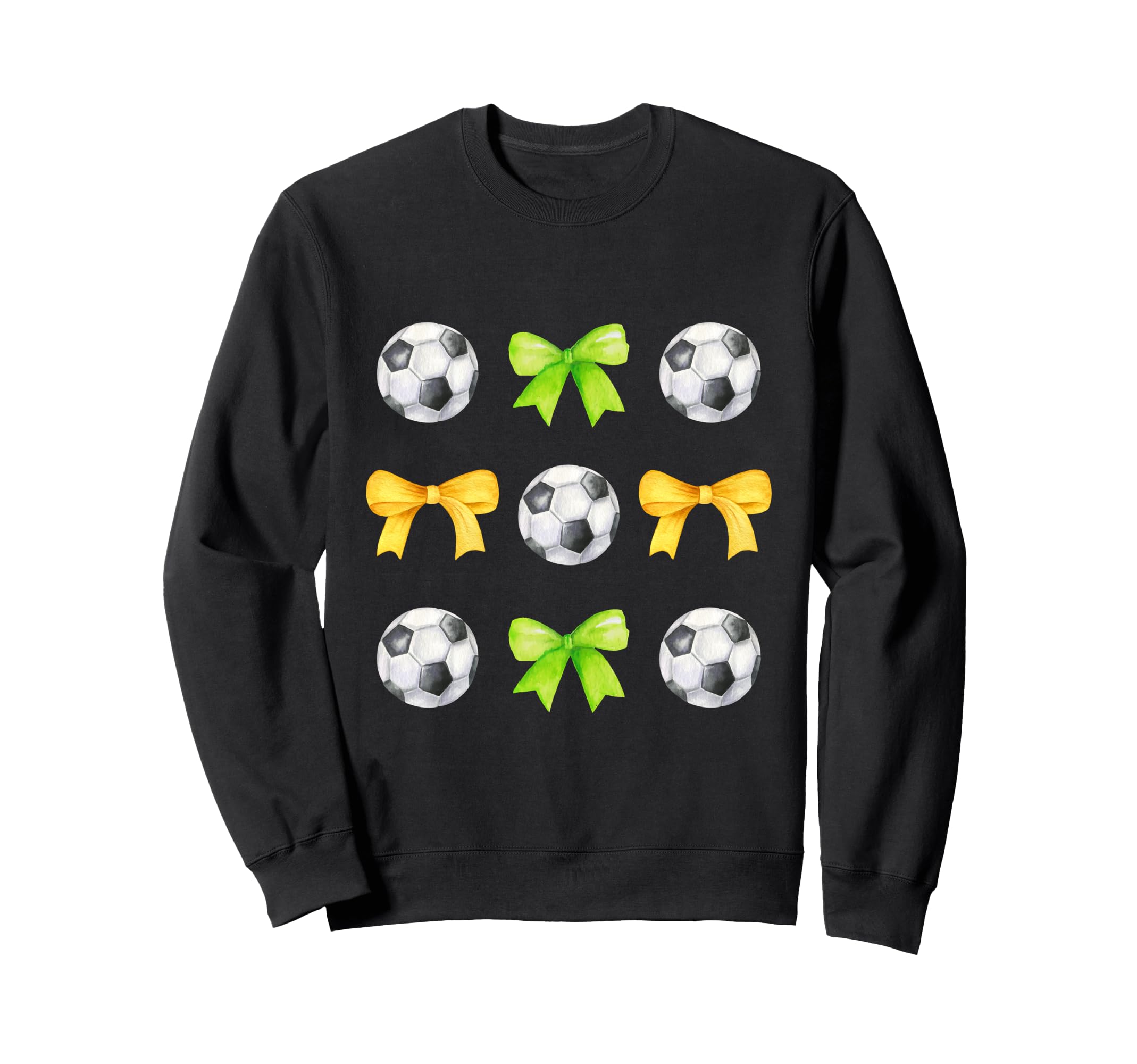 Soccer Balls Bows Womens Soccer Sweatshirt - Minimalist Print Men Women
