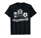 Soccermomlife Soccer Mom Messy Bun Coffee T-Shirt - Trendy Graphic Unisex