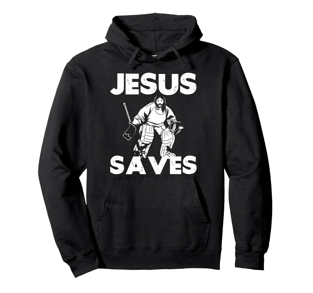 Ice Hockey Goalie Goalkeeper Jesus Hoodie - Minimalist Print Men Women