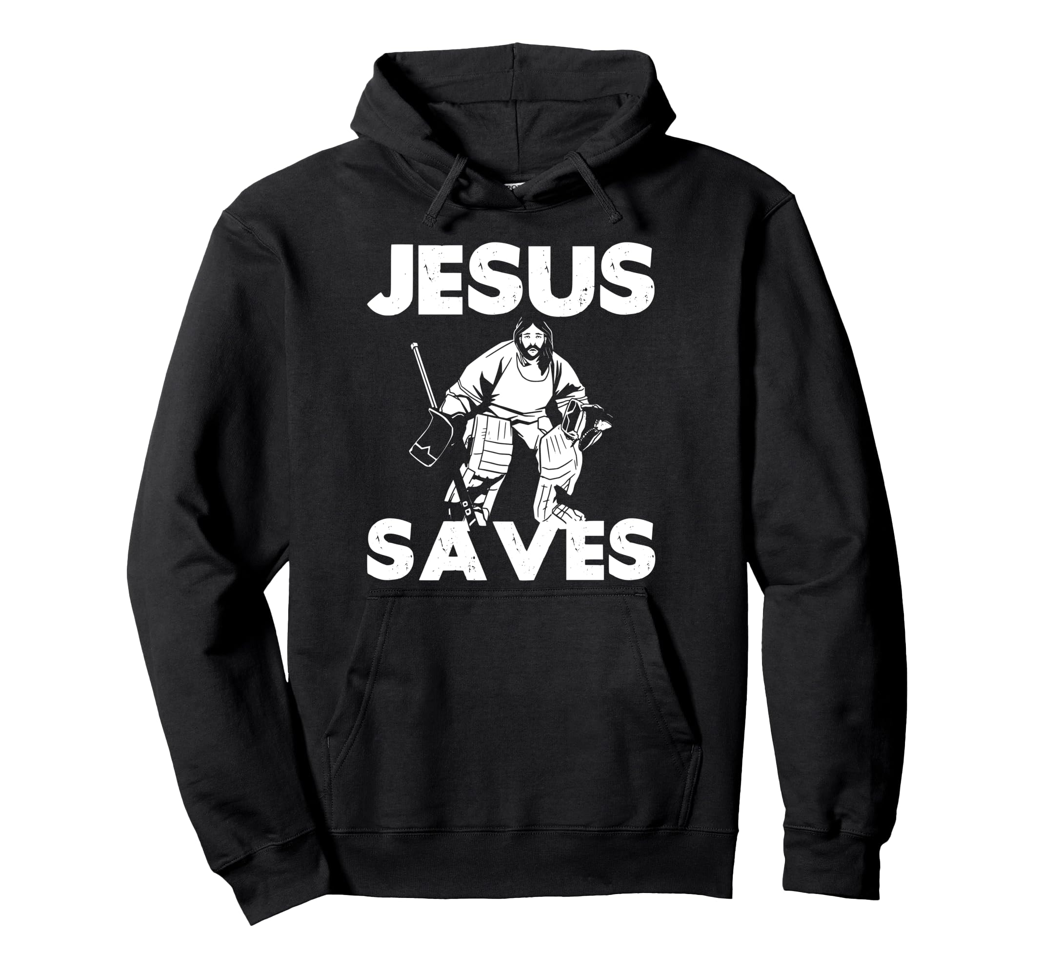 Ice Hockey Goalie Goalkeeper Jesus Hoodie - Minimalist Print Men Women
