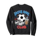 Soccer Moms Club Iced Coffee Cleats Sweatshirt - Trendy Graphic for Adults