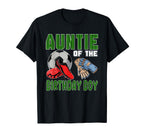 Auntie Birthday Soccer Group Family T-Shirt - Unique Graphic Unisex