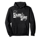 Skating Eat Sleep Skate Repeat Hoodie - Aesthetic Graphic for Adults