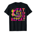 Soccer Eat Sleep Soccer Repeat Teen T-Shirt - Custom Art Print Unisex