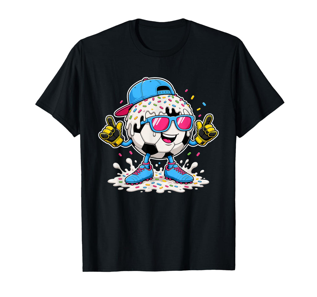 Soccer Ball Melting Ice Cream Drip T-Shirt - Unique Graphic Men Women