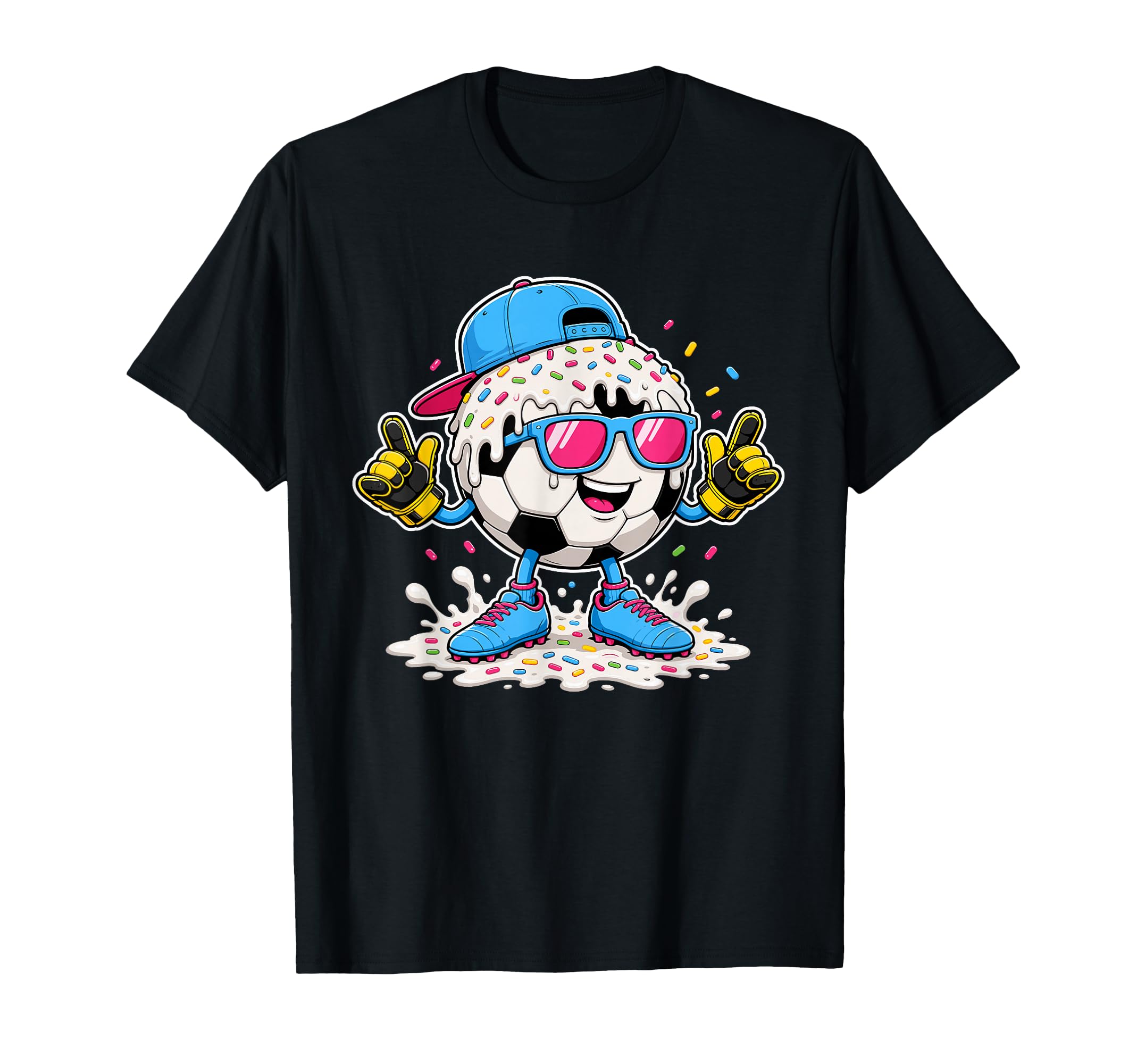 Soccer Ball Melting Ice Cream Drip T-Shirt - Unique Graphic Men Women