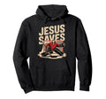Jesus Saves Ice Hockey Goalkeeper Hoodie - Minimalist Print Men Women