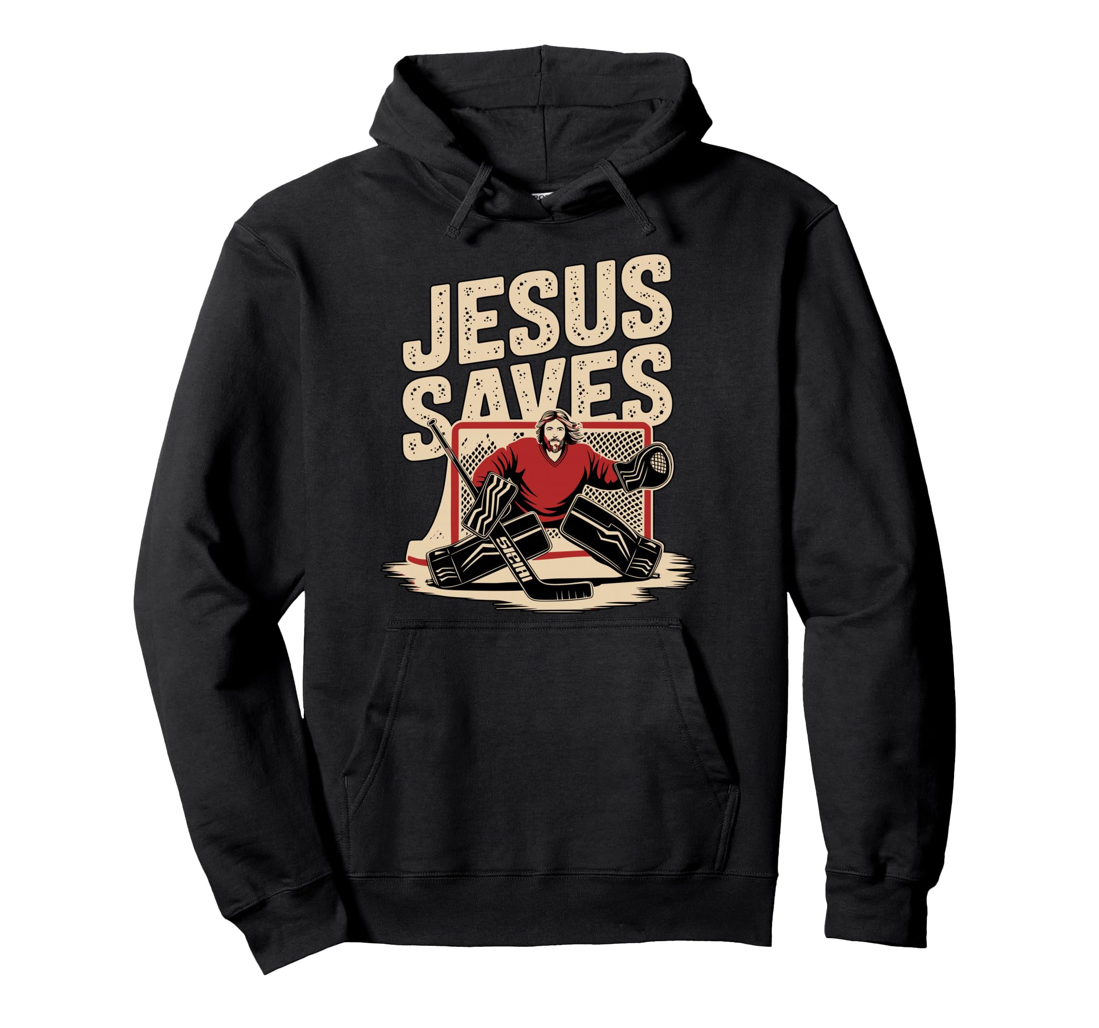 Jesus Saves Ice Hockey Goalkeeper Hoodie - Minimalist Print Men Women