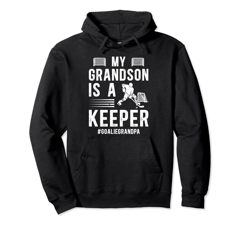 My Grandson Hockey Goalie Grandpa Hoodie - Custom Art Print Men Women