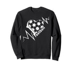 Football Heartbeat Pulse Soccer Sweatshirt - Aesthetic Graphic for Adults