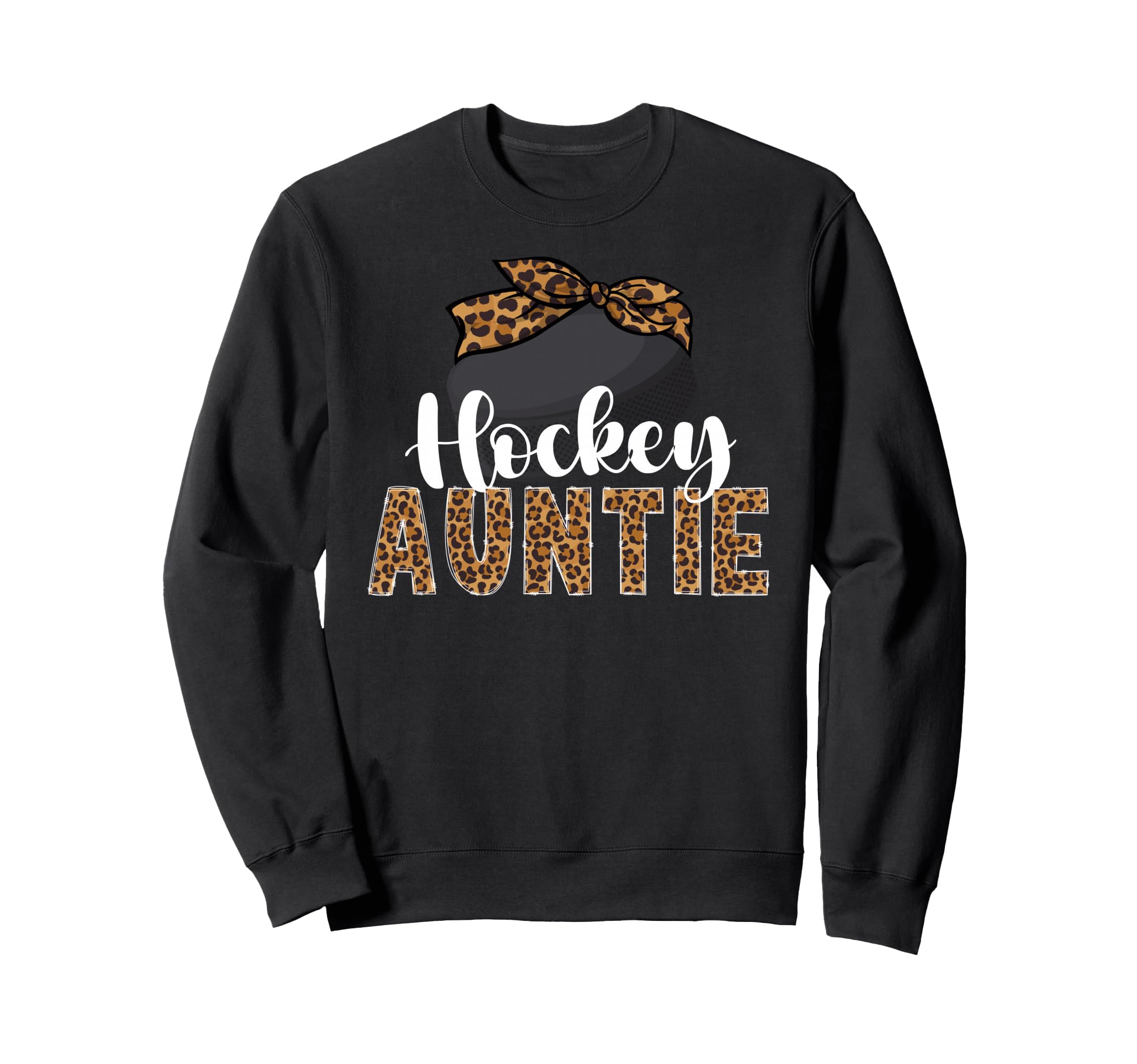Hockey Auntie Leopard Ice Hockey Sweatshirt - Streetwear Style Men Women