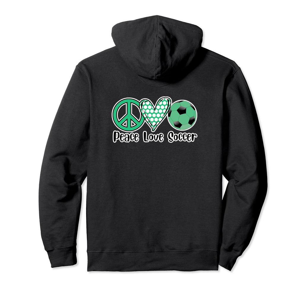 Peace Love Soccer Shirts Green Soccer Ball Hoodie - Custom Art Print Unisex
