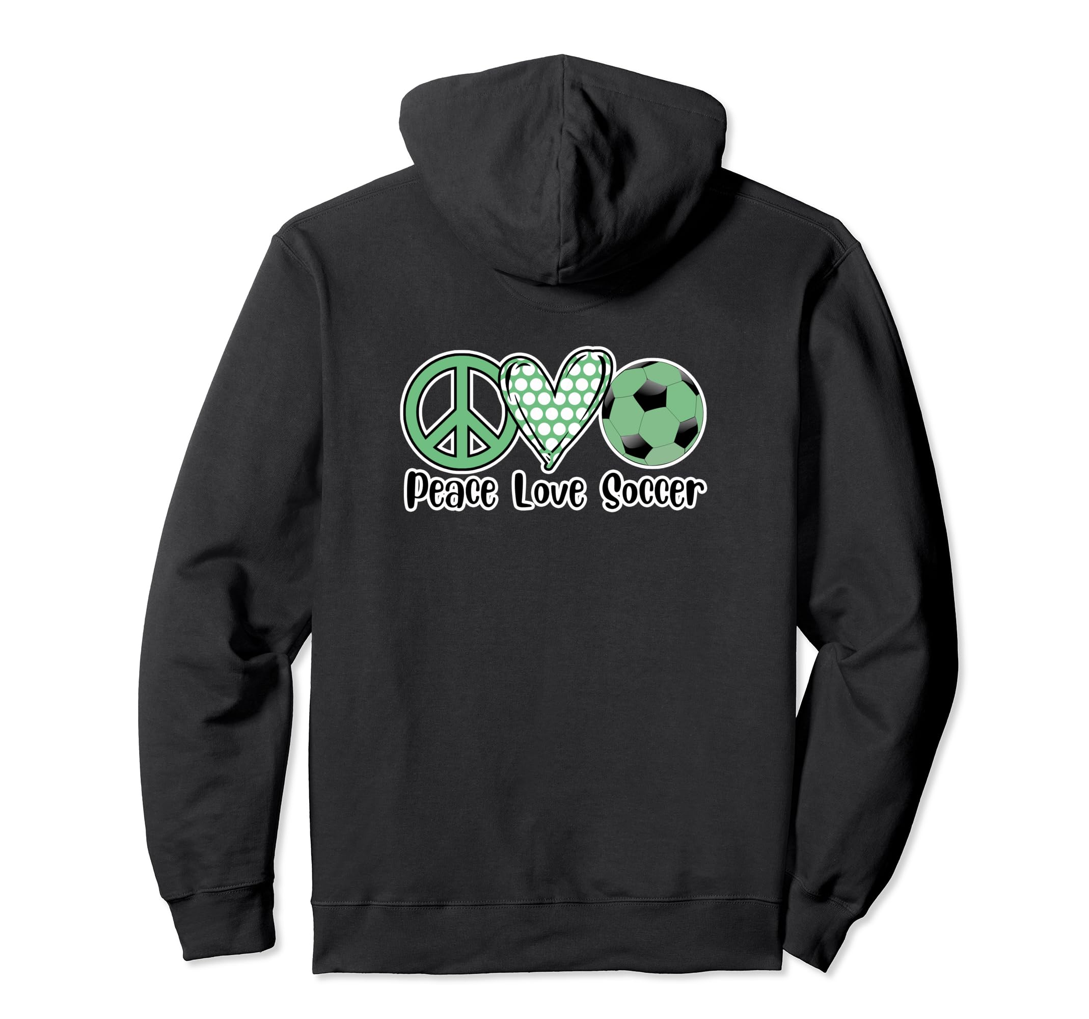 Peace Love Soccer Shirts Green Soccer Ball Hoodie - Custom Art Print Unisex