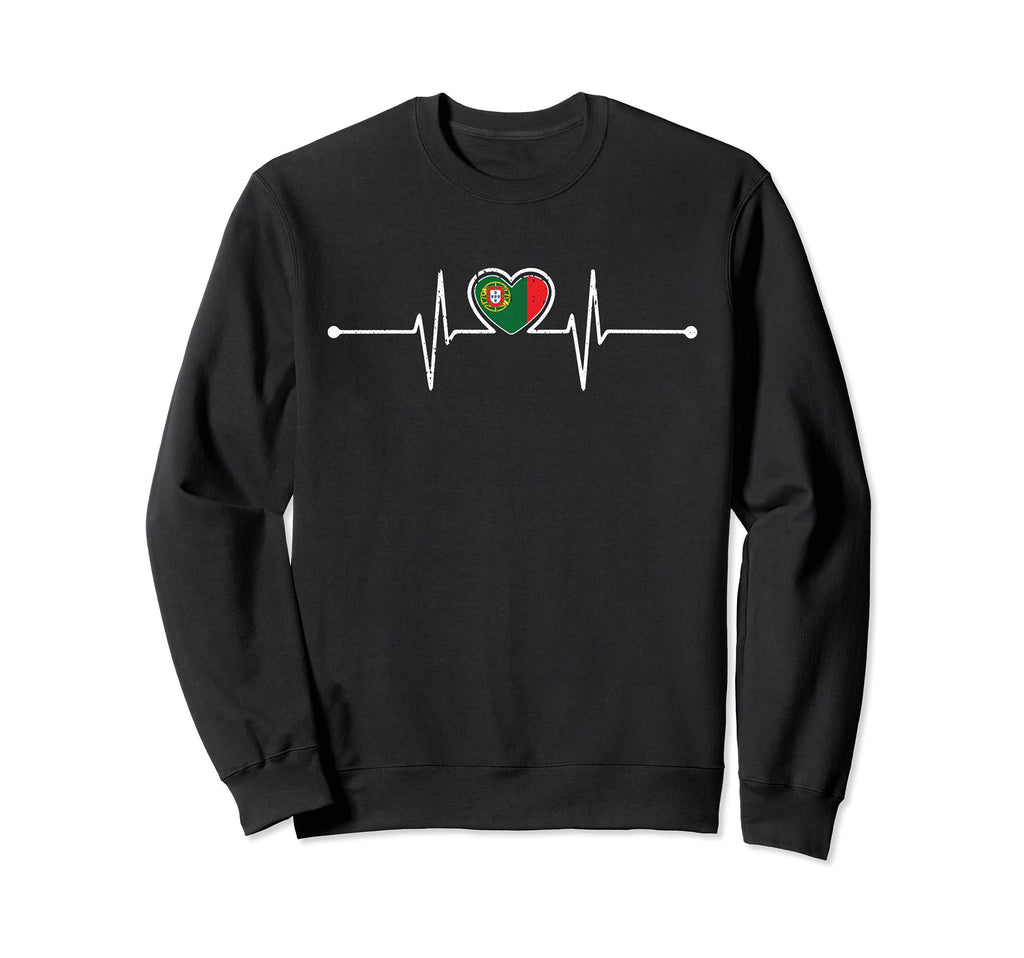 Portugal Soccer Heartbeat Portugese Sweatshirt - Graphic Print Men Women