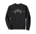 Portugal Soccer Heartbeat Portugese Sweatshirt - Graphic Print Men Women