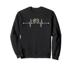 Portugal Soccer Heartbeat Portugese Sweatshirt - Graphic Print Men Women