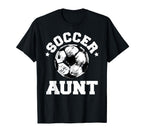 Soccer Aunt Soccer Ball Distressed T-Shirt - Novelty Apparel for Adults