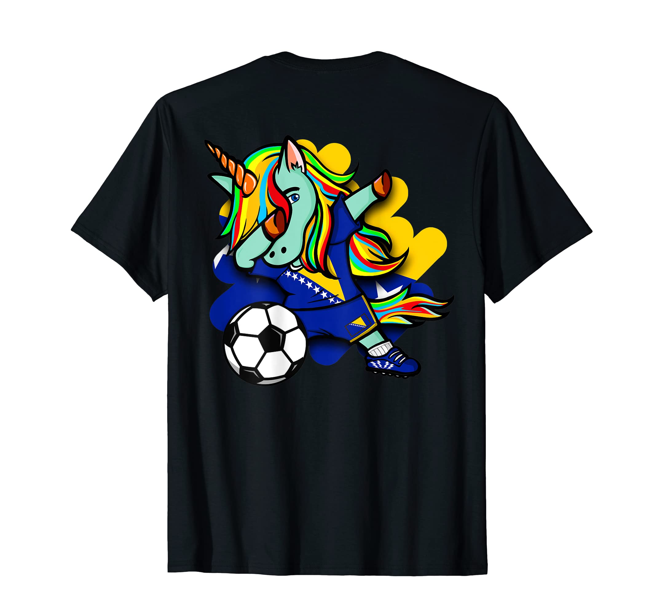 Dabbing Unicorn Bosnia Herzegovina T-Shirt - Aesthetic Graphic Men Women