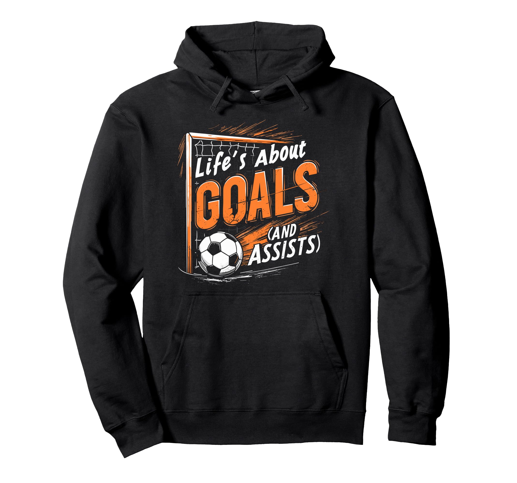 Lifes About Goals And Assists Soccer Hoodie - Minimalist Print for Adults