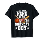 All Star Mama Birthday Basketball T-Shirt - Custom Art Print Men Women