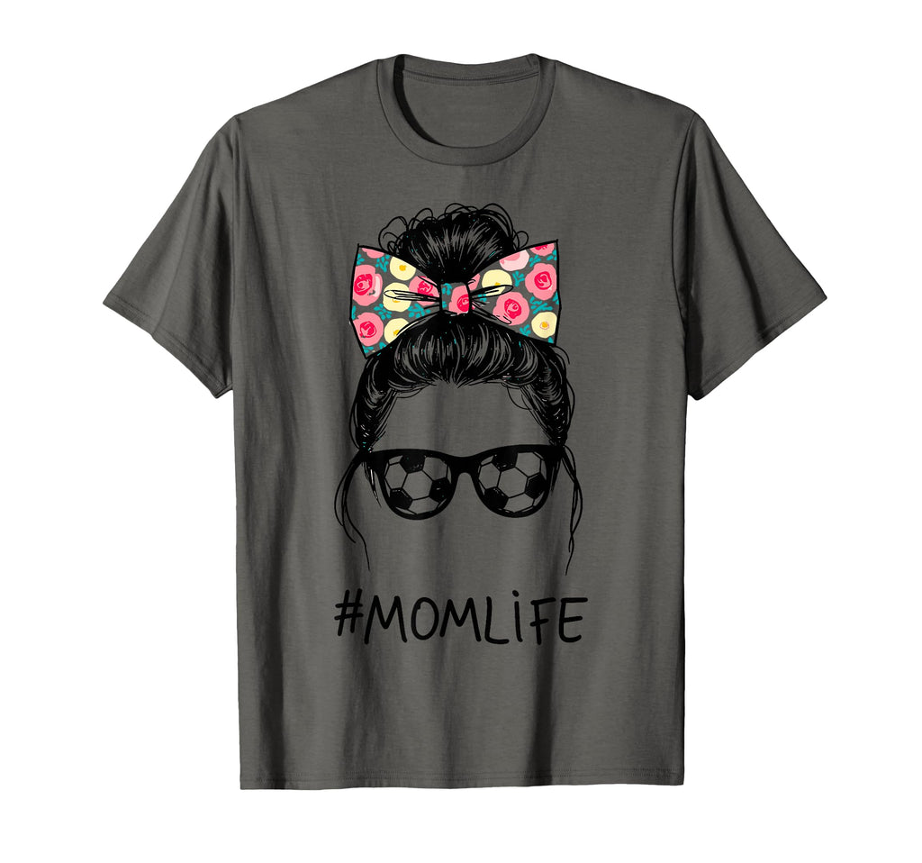 Messy Bun Bandana Soccer Mom Life T-Shirt - Unique Graphic Men Women