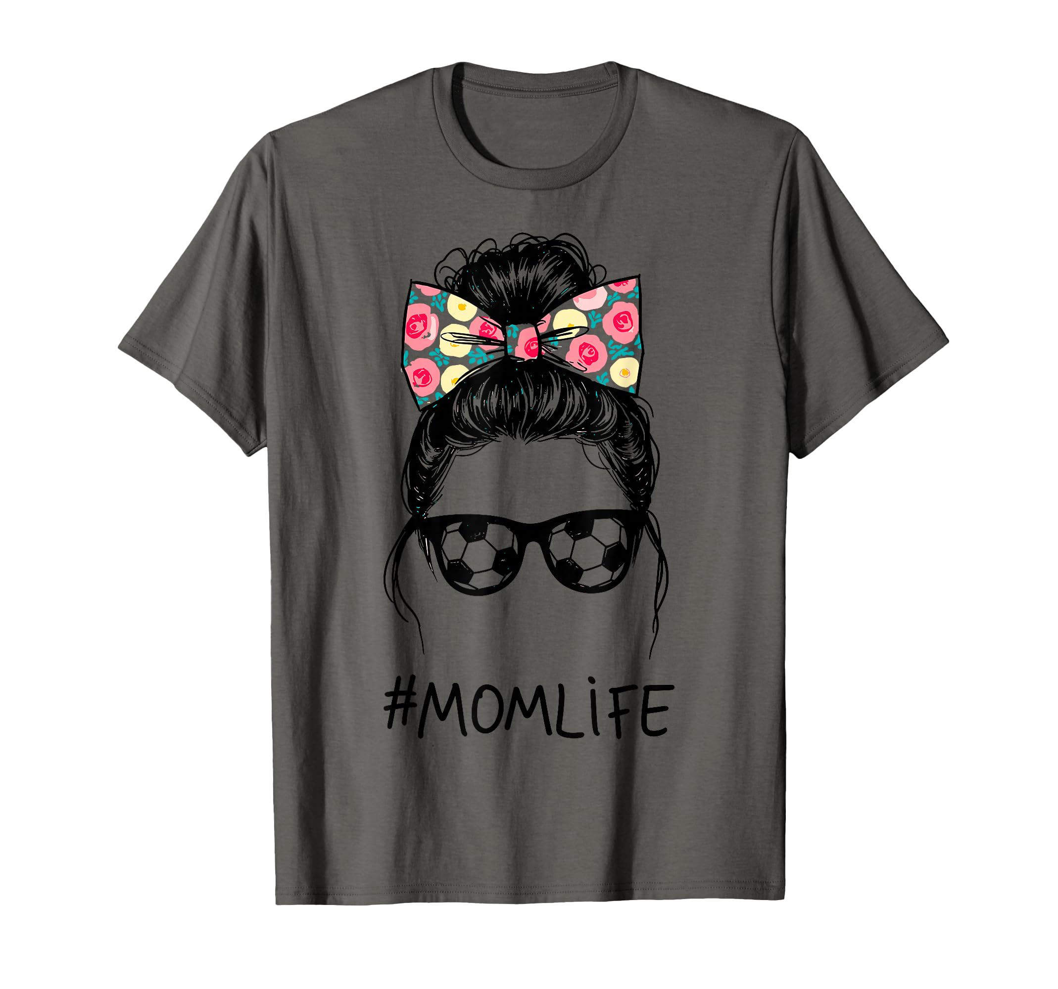 Messy Bun Bandana Soccer Mom Life T-Shirt - Unique Graphic Men Women