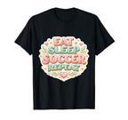 Eat Sleep Soccer Repeat Womens Floral T-Shirt - Streetwear Style Men Women