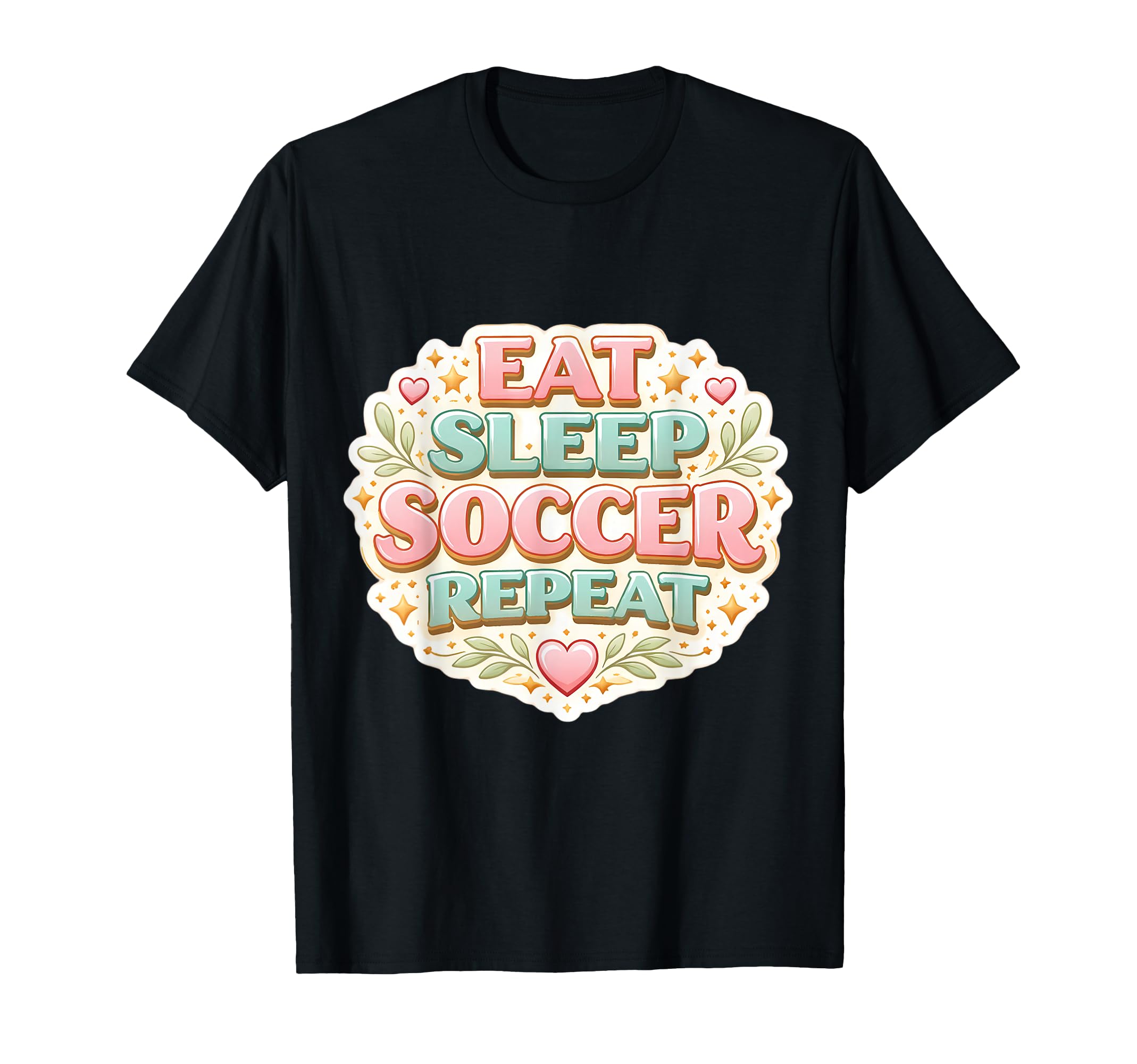 Eat Sleep Soccer Repeat Womens Floral T-Shirt - Streetwear Style Men Women