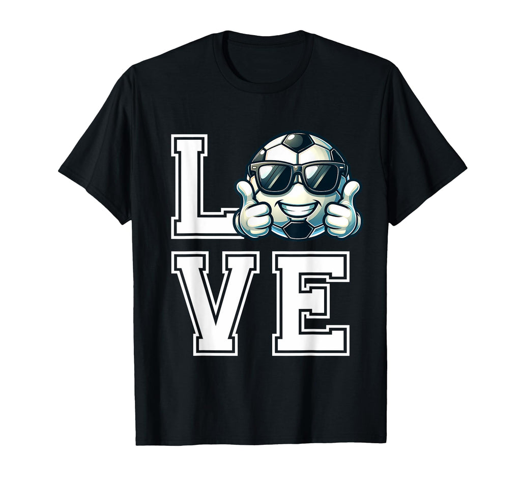 Love Cartoon Football Sunglasses T-Shirt - Trendy Graphic for Adults
