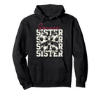 Soccer Sister Funny Coquette Bow Soccer Hoodie - Graphic Print Unisex