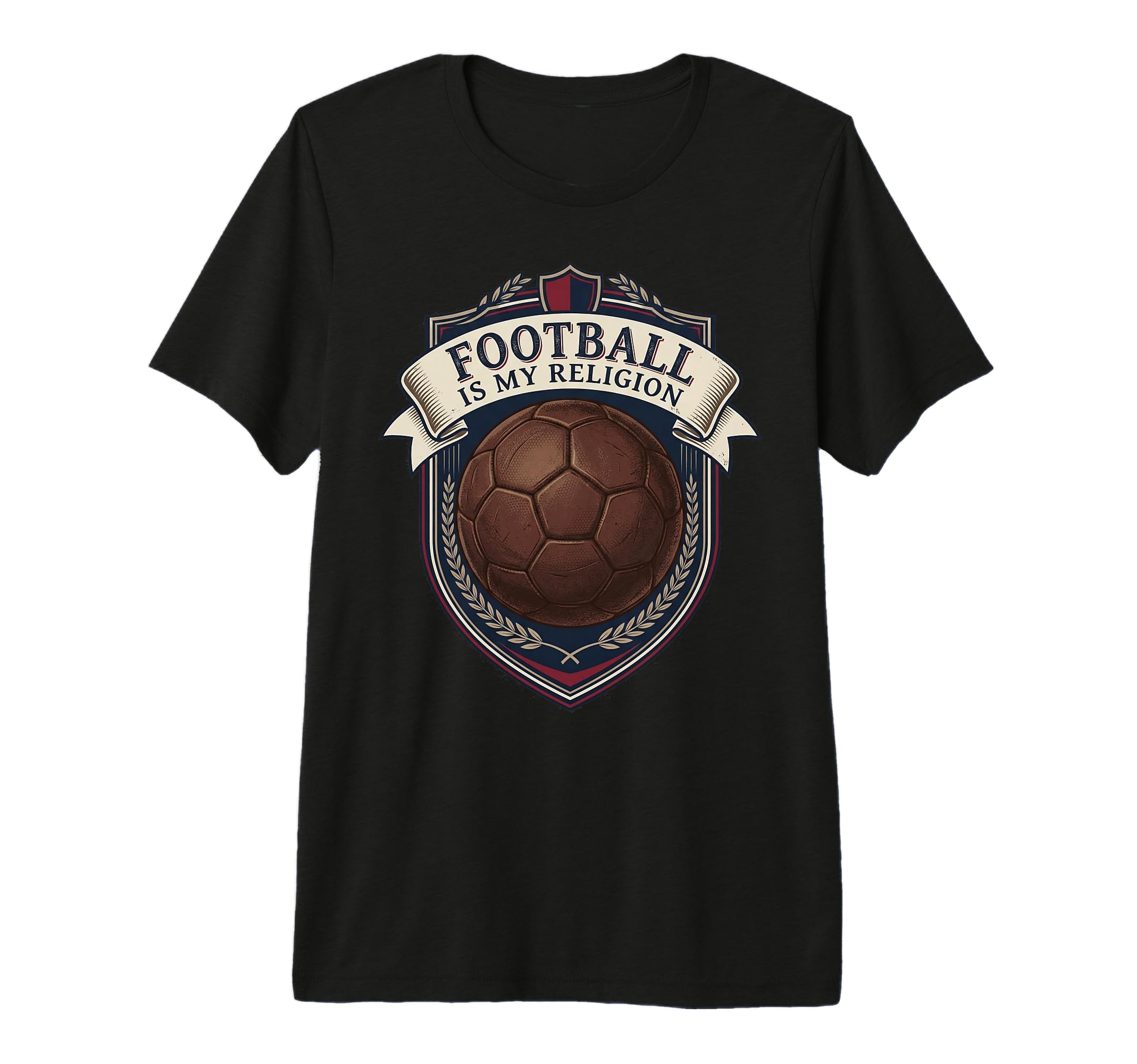 Football Is My Religion Soccer Crest T-Shirt - Streetwear Style for Adults