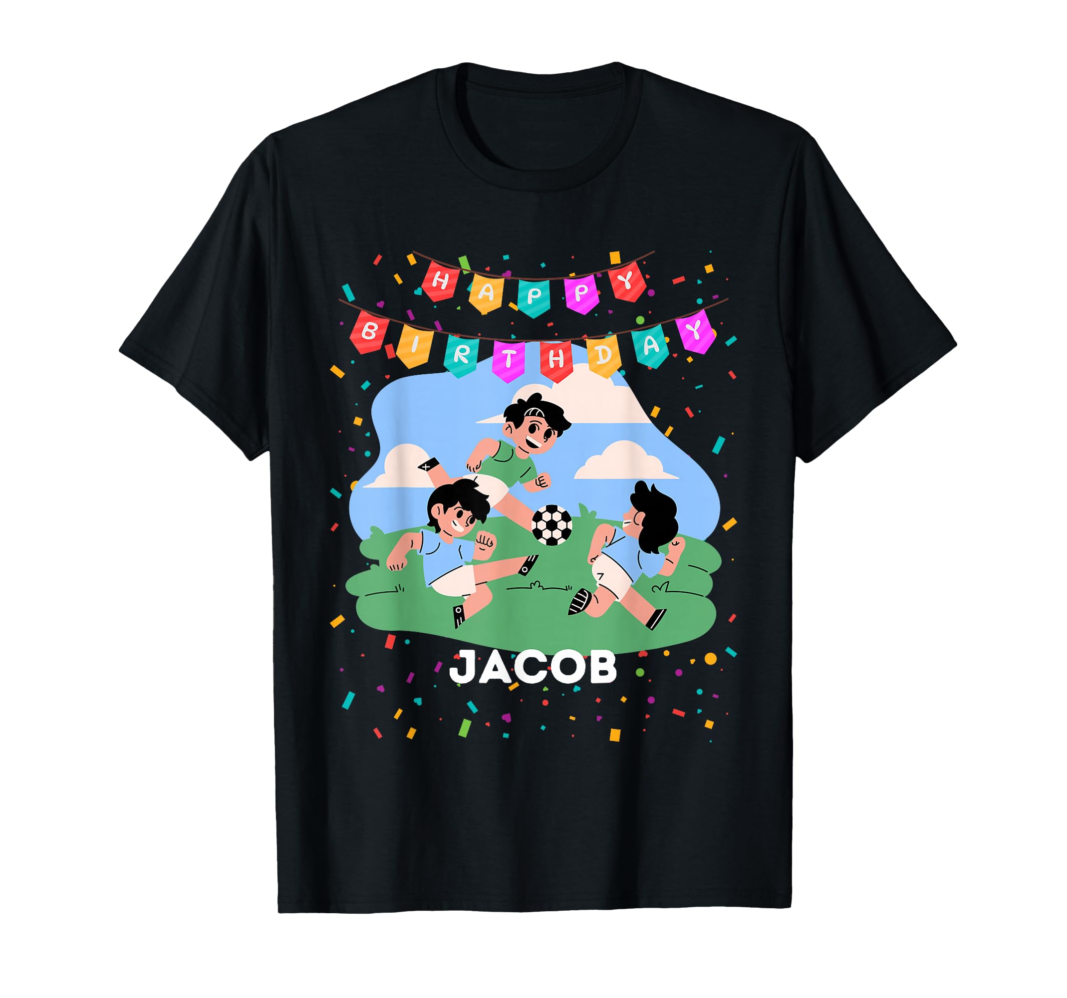 Birthday Jacob Soccer Theme Party T T-Shirt - Graphic Print Men Women
