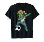 Female Zombie Halloween Soccer Lover T-Shirt - Novelty Apparel for Adults