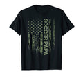 Usa Camouflage Proud Soccer Papa T-Shirt - Casual Everyday Wear for Adults