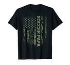 Usa Camouflage Proud Soccer Papa T-Shirt - Casual Everyday Wear for Adults