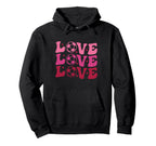 Soccer Valentines Day Groovy Sports Hearts Hoodie - Trendy Graphic Unisex