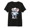 Elephant Soccer Player Striped Art Tri Hoodie - Streetwear Style Unisex