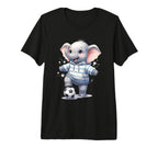 Elephant Soccer Player Striped Art Tri Hoodie - Streetwear Style Unisex