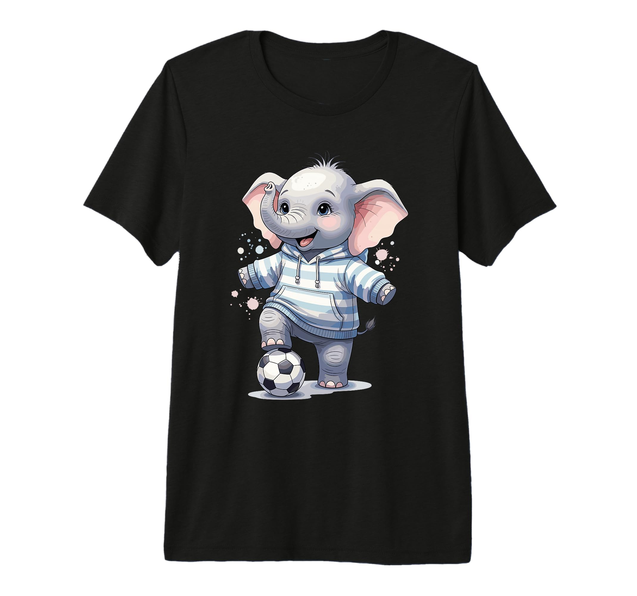 Elephant Soccer Player Striped Art Tri Hoodie - Streetwear Style Unisex